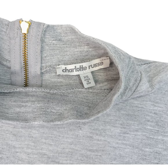 NWOT Light Gray Heather Casual Sexy Open Hip ¾ Sleeve Charlotte Russe Dress XS/S - Picture 3 of 10